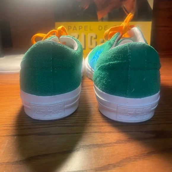 CONVERSE ONE STAR X TYLER THE CREATOR GOLF DE LE FLEUR, SIZE 10 ~JOLLY GREEN - Picture 4 of 8